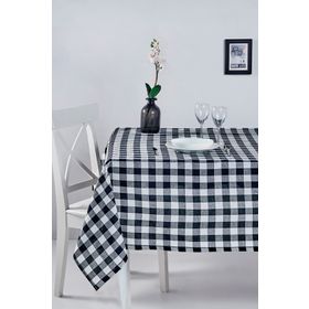 Denizli Concept Kareli Siyah 160x220 cm Masa Örtüsü