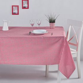 Denizli Concept Pöti Kareli Kırmızı 170X170 cm Masa Örtüsü