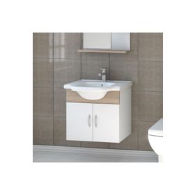 Denko Akyazı 55 cm MDF Beyaz Alt Modül Banyo Dolabı