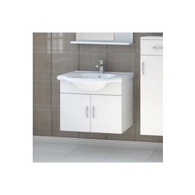 Denko Akyazı 55 cm MDF Beyaz Alt Modül Banyo Dolabı
