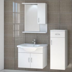 Denko Akyazı 55 cm Mdf Beyaz Banyo Dolabı Takımı