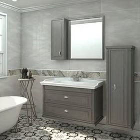 Denko Albatros 100 cm Mdf Gri Banyo Dolabı Takımı