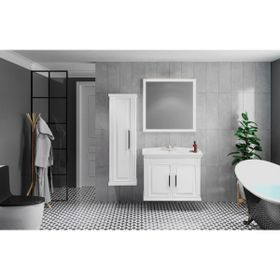 Denko Albatros 80 cm Beyaz Kapaklı Banyo Dolabı