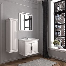 Denko Albatros 80 cm Mdf Beyaz Banyo Dolabı Takımı