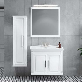 Denko Albatros 80 cm Mdf Beyaz Banyo Dolabı Takımı