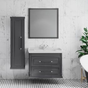 Denko Albatros 80 cm Mdf Beyaz Banyo Dolabı Takımı