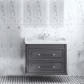 Denko Albatros 80 cm Mdf Gri Banyo Dolabı Takımı ve Boy Dolabı