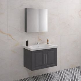 Denko Antrasit Gri Royal 80 cm Banyo Dolabı Takımı