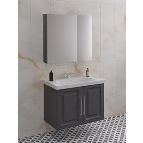 Denko Antrasit Gri Royal 80 cm Banyo Dolabı Takımı