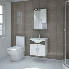 Denko Banyo Akyazı Antrasit Meşe 55 cm Banyo Dolabı