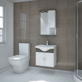 Denko Banyo Akyazı Antrasit Meşe 55 cm Banyo Dolabı