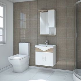 Denko Banyo Akyazı Antrasit Meşe 55 cm Banyo Dolabı