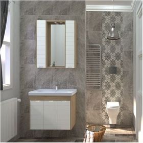 Denko Banyo Mostar Mat Gri 90 cm Banyo Dolabı