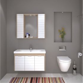 Denko Banyo Mostar Mat Gri 90 cm Banyo Dolabı