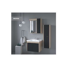 Denko Banyo Mostar Siyah 70 cm Banyo Dolabı