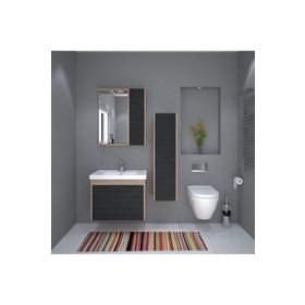 Denko Banyo Mostar Siyah 70 cm Banyo Dolabı