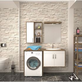 Denko Banyo Omega Beyaz 140 cm Banyo Dolabı