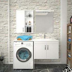Denko Banyo Omega Beyaz 140 cm Banyo Dolabı
