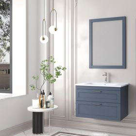 Denko Beyoğlu 75 cm Mdf Mat Lacivert Banyo Dolabı Takımı