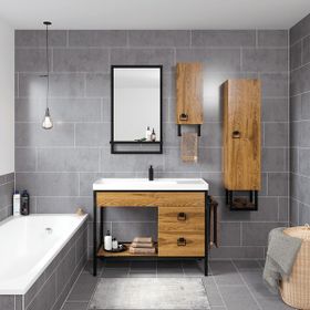 Denko Dila 100 cm Mdf Banyo Dolabı Takımı
