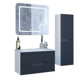Denko Galata 75 cm Mdf Antrasit Gri Banyo Dolabı Takımı ve Boy Dolabı