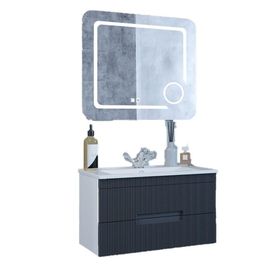 Denko Galata 75 cm Mdf Antrasit Gri Banyo Dolabı Takımı