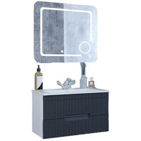 Denko Galata 75 cm Mdf Antrasit Gri Banyo Dolabı Takımı