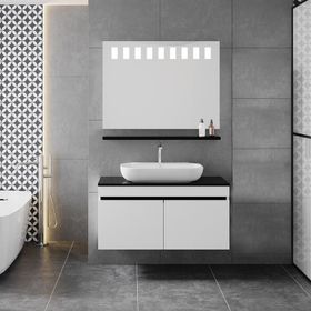 Denko Helena 100 cm Beyaz Banyo Dolabı Takımı