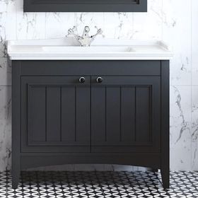 Denko Helena 100 cm Füme Alt Modül ve Lavabo Banyo Dolabı