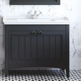 Denko Helena 100 cm Füme Alt Modül ve Lavabo Banyo Dolabı