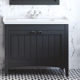 Denko Helena 100 cm Füme Alt Modül ve Lavabo Banyo Dolabı