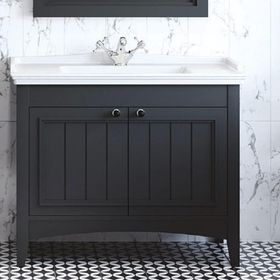 Denko Helena 100 cm Füme Alt Modül ve Lavabo Banyo Dolabı