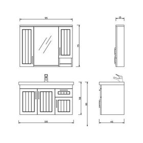 Denko Lotus 100 cm Banyo Dolabı
