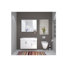 Denko Lotus 100 cm Mdf Lake Banyo Dolabı Takımı