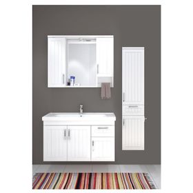 Denko Lotus 100 cm Mdf Üzeri Lake Banyo Takımı ve Boy Dolabı
