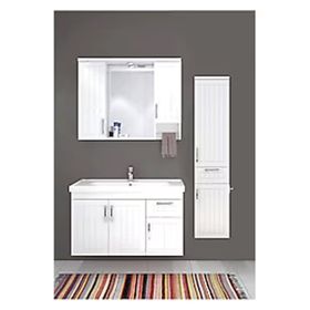 Denko Lotus 60 cm Mdf Lake Banyo Dolabı Takımı ve Boy Dolabı