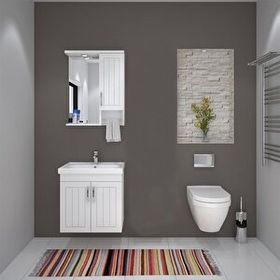 Denko Lotus 60 cm Mdf Lake Banyo Dolabı Takımı