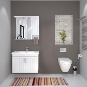 Denko Lotus 80 cm Beyaz Banyo Dolabı