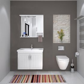 Denko Lotus 80 cm Mdf Lake Banyo Dolabı Takımı