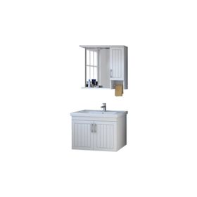 Denko Lotus 80 cm Mdf Üzeri Lake Banyo Takımı ve Boy Dolabı