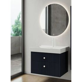 Denko Marsilya 80 cm Mat Lacivert Banyo Dolabı Takımı