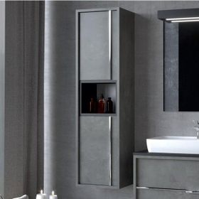 Denko Matia 35 cm Mdf Retro Gümüş Banyo Boy Dolabı