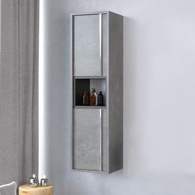 Denko Matia 35 cm Mdf Retro Gümüş Banyo Boy Dolabı