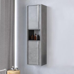 Denko Matia 35 cm Mdf Retro Gümüş Banyo Boy Dolabı