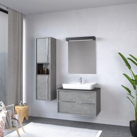 Denko Matia 80 cm Boy Dolap ve Banyo Dolabı Takım