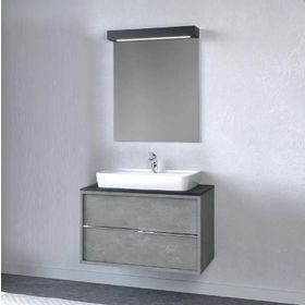 Denko Matia 80 cm Mdf Retro Gümüş Banyo Dolabı Takımı