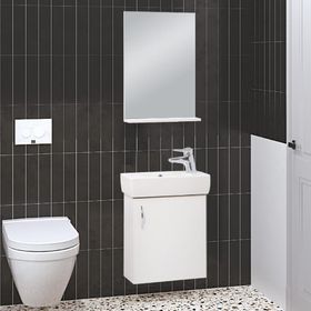 Denko Minica 50 cm Mdf Beyaz Banyo Dolabı Takımı