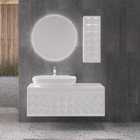 Denko Monart 110 cm Mdf Beyaz Banyo Dolabı Takımı