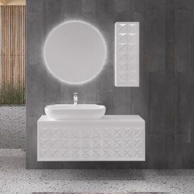 Denko Monart 110 cm Mdf Beyaz Banyo Dolabı Takımı