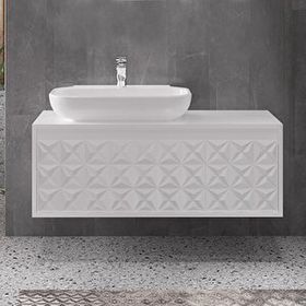 Denko Monart Plus 110 cm Beyaz Banyo Dolabı Alt Modül Seramik Lavabo